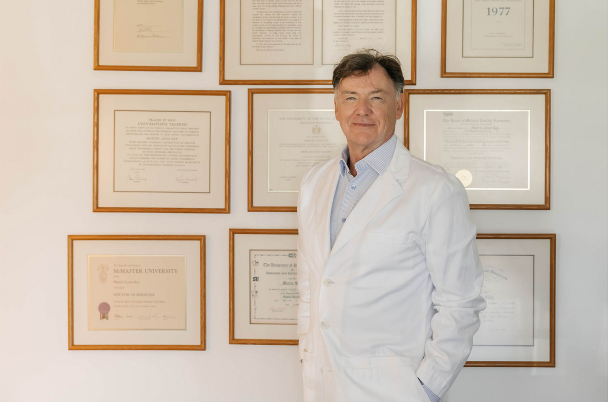 Dr. Martin Ray, Owner and Medical Director of View Laser Skin Rejuvenation in Tsawwassen, BC, with his credentials